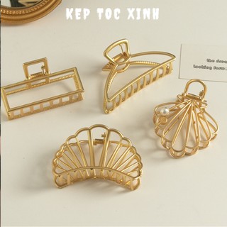 Kẹp tóc kim loại, kẹp 5 răng kim loại chắc chắn kiểu dáng tiểu thư