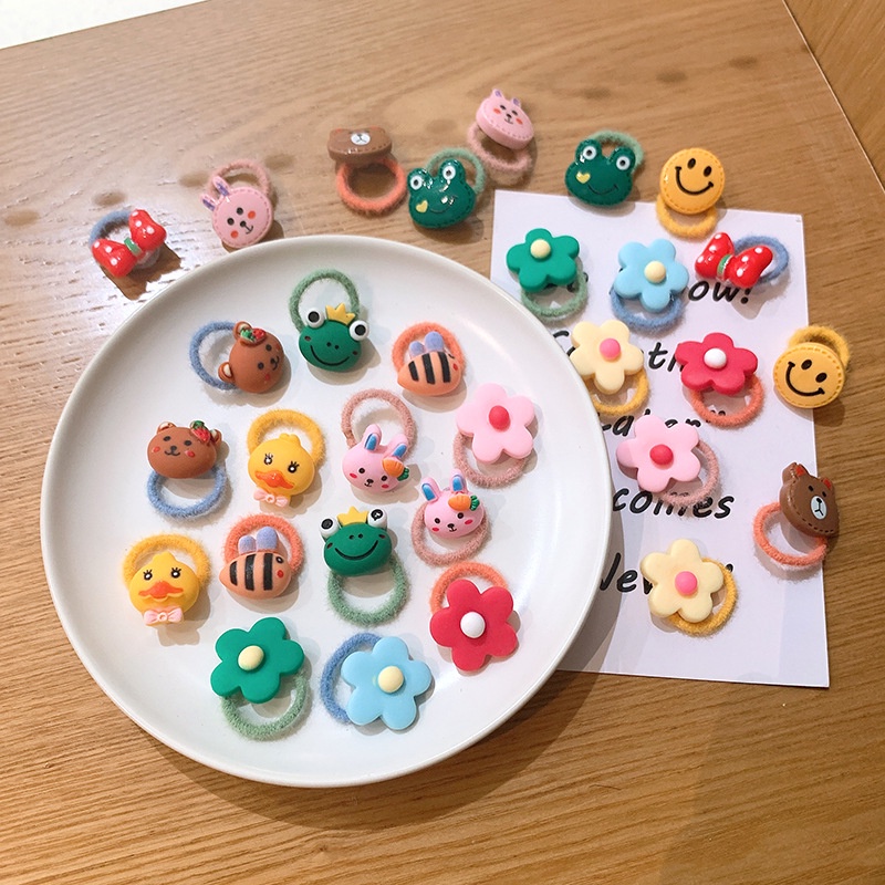 [Bộ 10] Dây Buộc Tóc Dây Cột Tóc Hoạt Hình Dễ Thương Phụ Kiện Thời Trang Cho Bé AB006