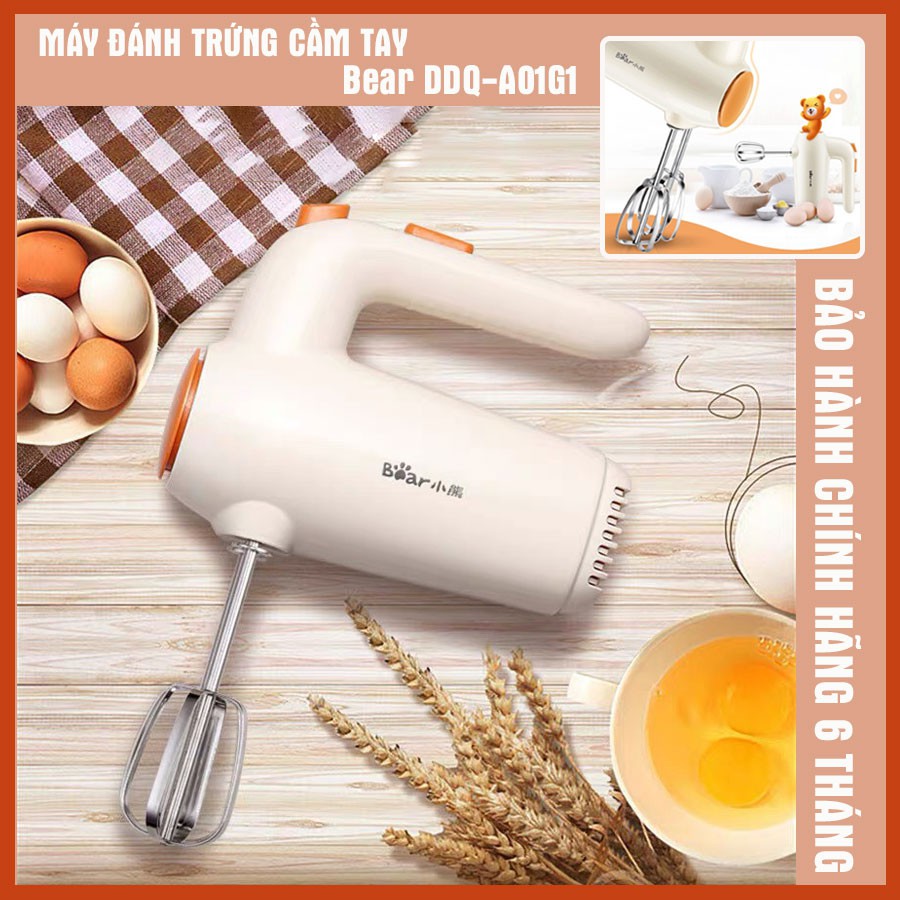 Máy Đánh Trứng Cầm Tay Bear DDQ-A01G1 - Chính Hãng BEAR Bảo Hành 18 Tháng