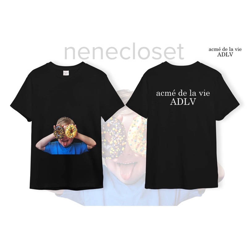 Áo ADLV cotton thun cao cấp [MẪU 4-5] bé cầm donut hồng vàng