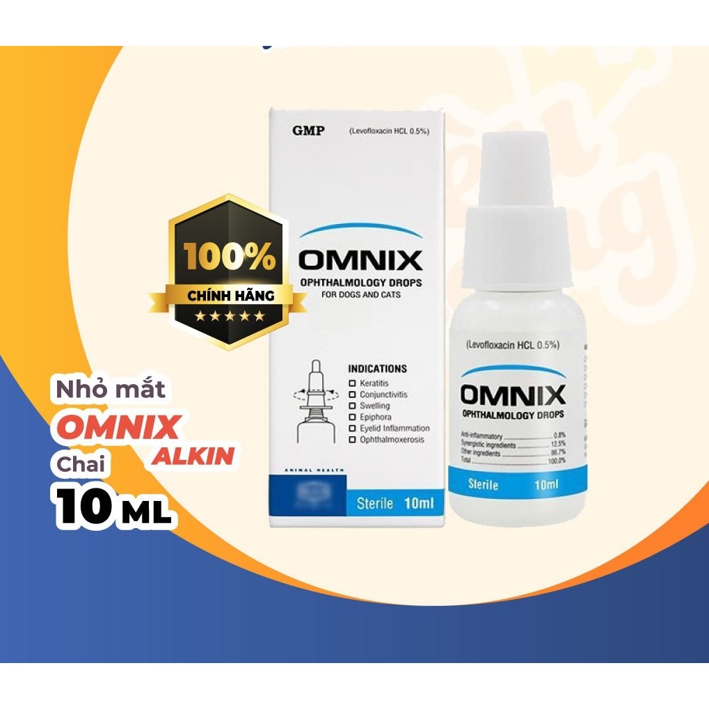 CHAI NHỎ MẮT CHO CHÓ MÈO THÚ CƯNG Omnix Trị các bệnh về mắt Chai 10ml