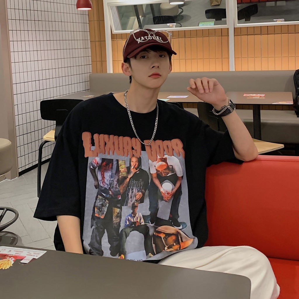 Áo Thun Nam TILAA FASHION Cổ Tròn Form Rộng Streetwear Áo Phông Nam Form Rộng Basic Cotton Oversize In AT06