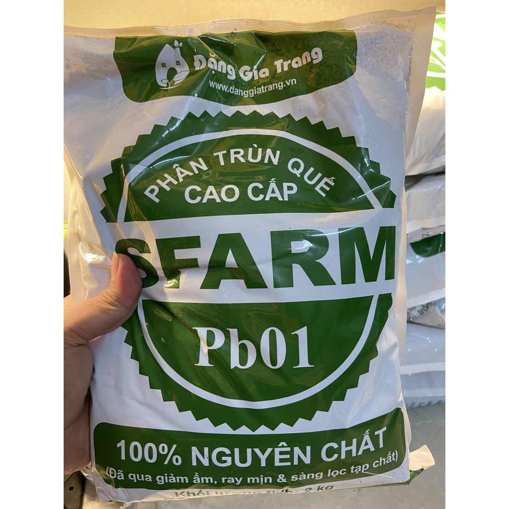 Phân Trùn Quế Nguyên Chất Gói 2Kg SFARM - dinh dưỡng cao cấp cho cây trồng, cải tạo đất trồng