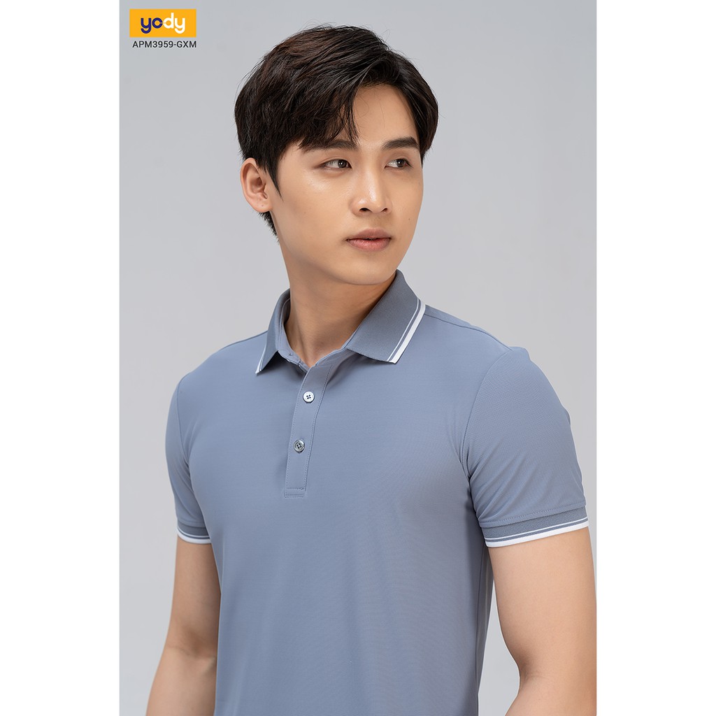 Áo Thun Nam Có Cổ Áo Phông Polo Nam airy cool bo kẻ YODY APM3959 | BigBuy360 - bigbuy360.vn