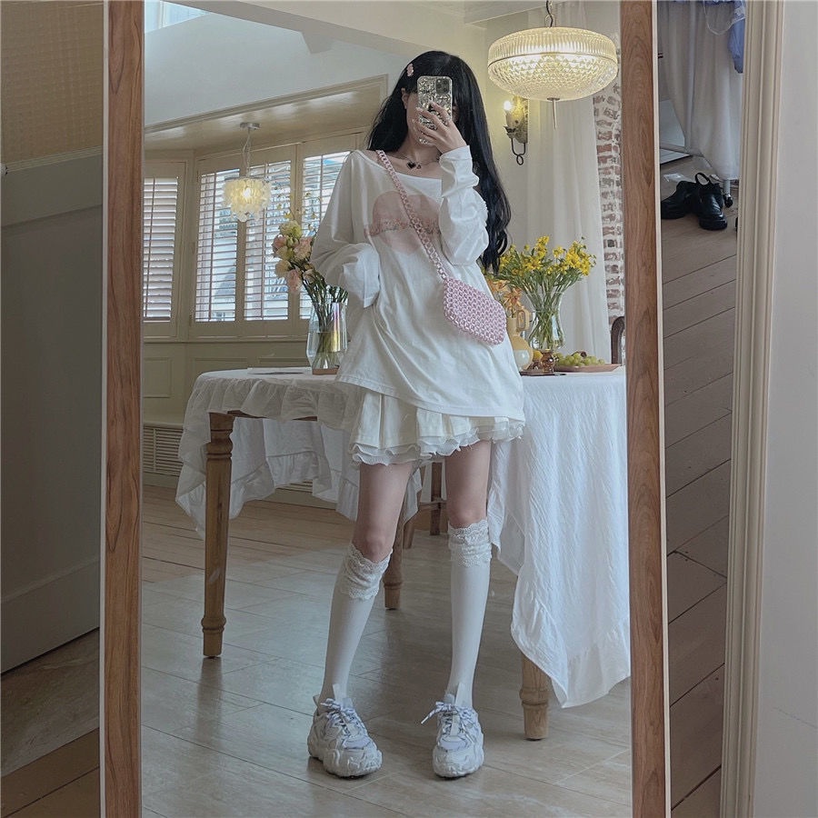 Áo thun dài tay dáng rộng dễ phối đồ dành cho nữ