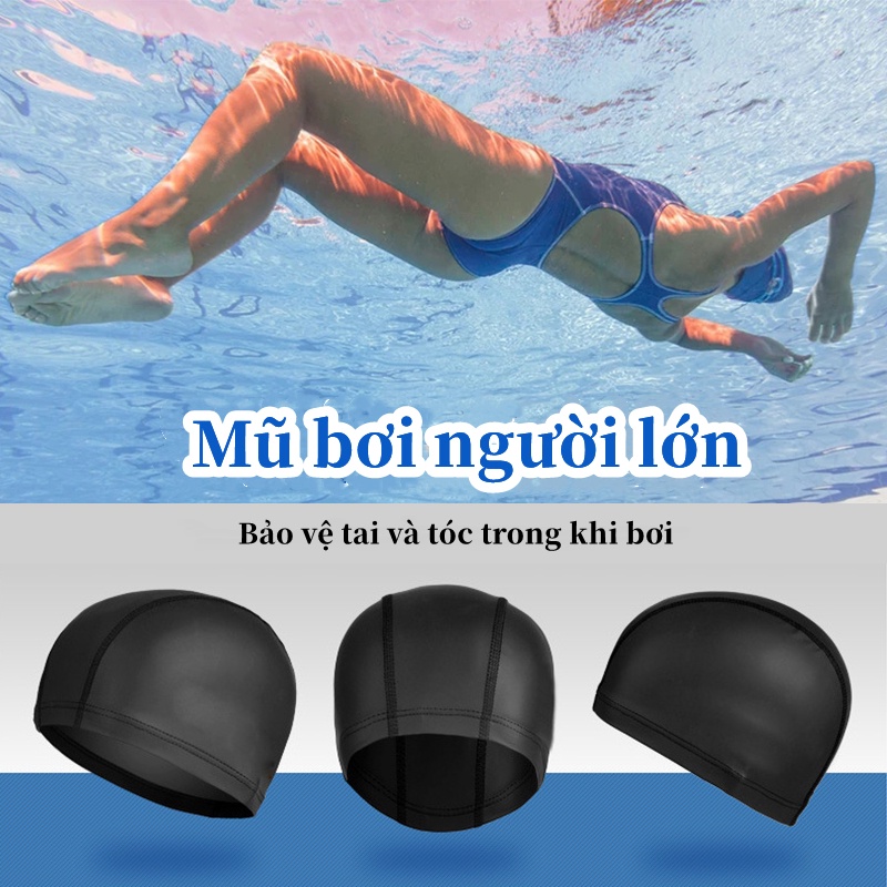 Nón Mũ Bơi Người Lớn, Mũ bơi người lớn nam, nữ, Mũ Bơi Bằng Vải Spandex，Không thấm nước,Chất liệu silicone cao cấp