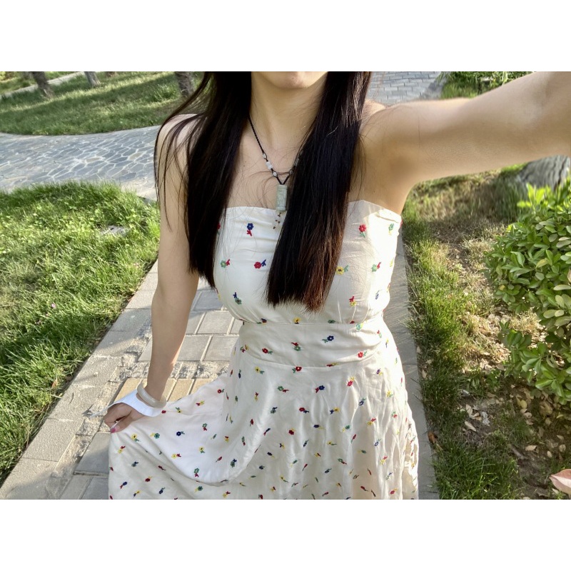 Sẵn -「ADELIA」Đầm Maxi Dáng Dài D03 Ôm Ngực Chất Voan 2 Lớp Thêu Hoa Xinh Xắn Tiểu Thư, Đầm Tiểu Thư Dáng Dài Hàn Quốc