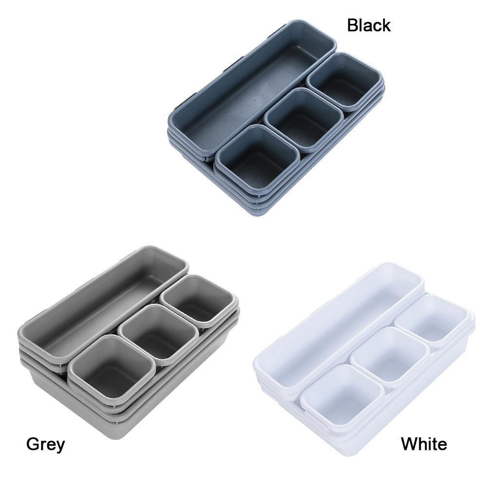 Set 8 Dụng Cụ Bằng Nhựa Giúp Tiết Kiệm Không Gian Cho Ngăn Tủ Chén Dĩa