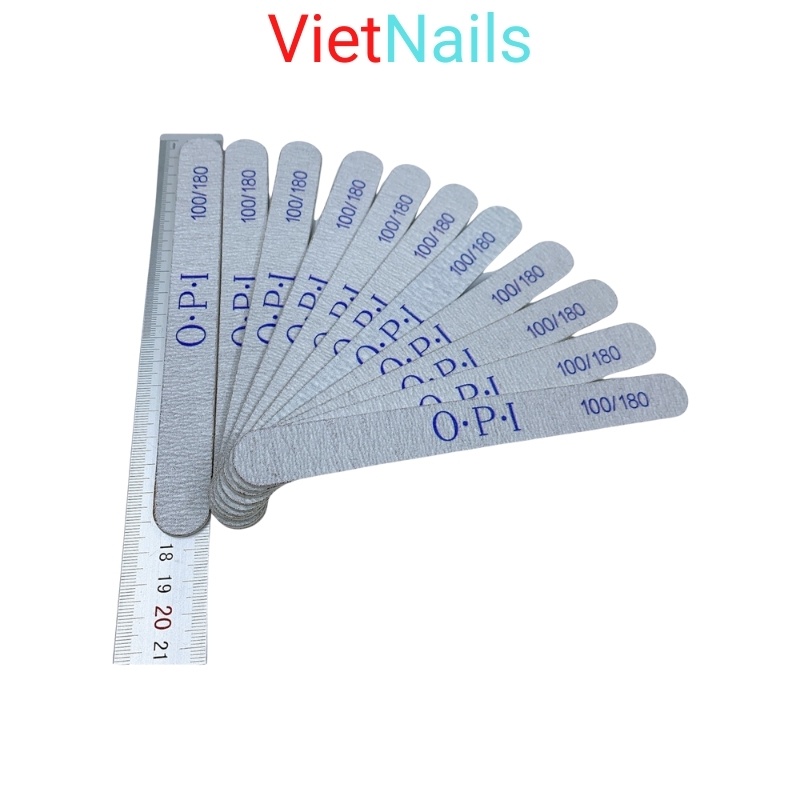 Lốc 50 cây dũa móng OPI mỏng độ nhám 100/180 lõi nhựa cao cấp