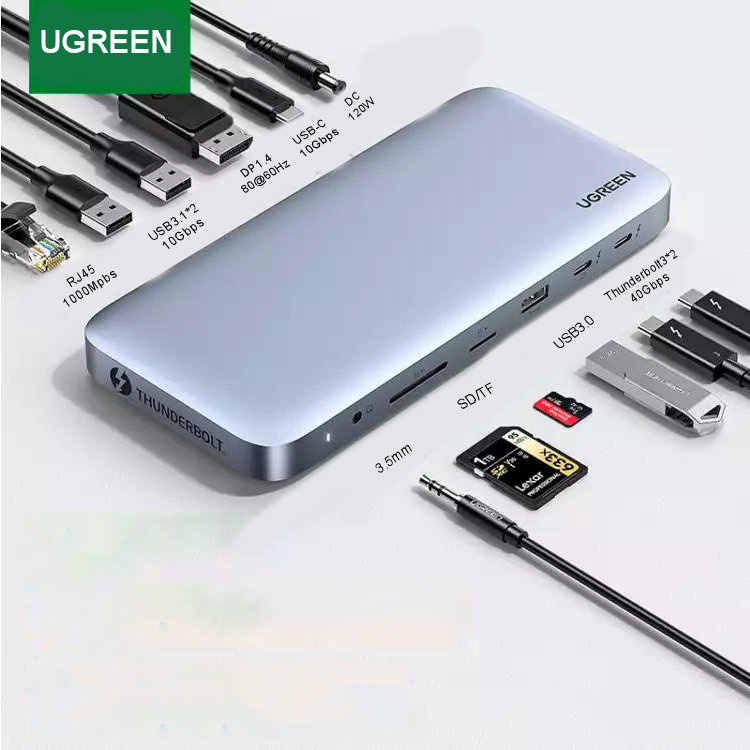 Bộ chuyển đổi Thunderbolt 3 (Type-C) đa năng 12 trong 1 UGREEN 80547 - Hàng phân phối chính hãng