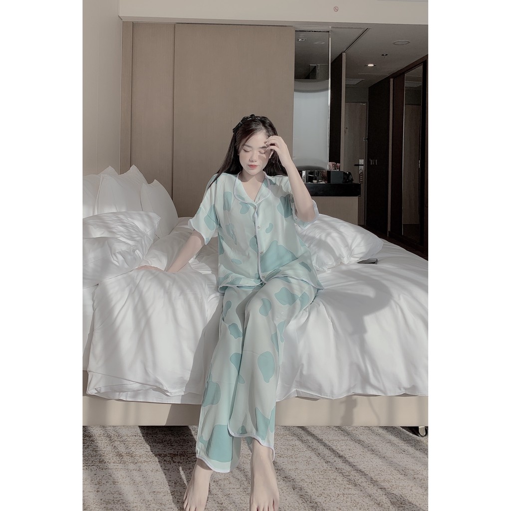 [Siêu Hot] Bộ đồ Pijama lụa💖Bộ lụa Cộc Tay Quần Dài chất liệu mát lịm[HÀNG ĐẸP CHUẨN] [ẢNH THẬT +VIDEO] | BigBuy360 - bigbuy360.vn