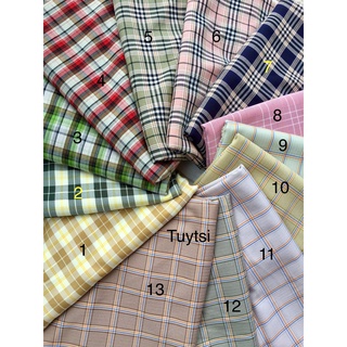 Vải Tuytsi kẻ caro chất đanh đẹp,lên đồ siêu xinh. Khổ vải ngang 1.5m