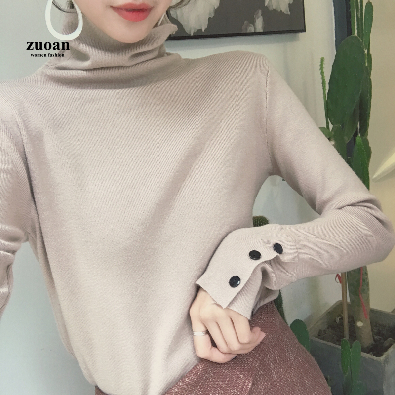 SUXI Áo Len Dài Tay Cổ Cao Thiết Kế Mới Thời Trang Mùa Thu Theo Phong Cách Hàn Quốc Cho Nữ