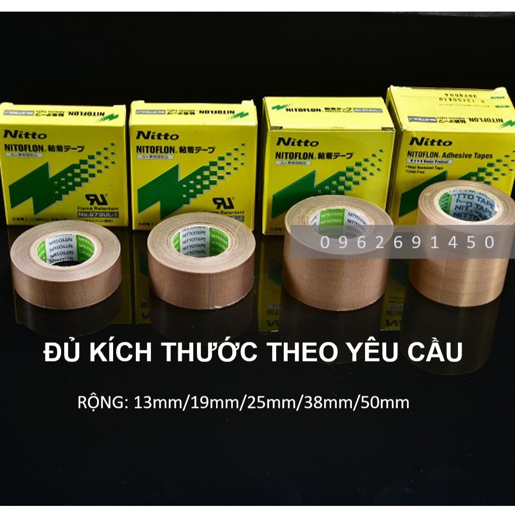 Băng dính nhiệt NITTO 973UL 0.13*13*10 cho máy hàn nhiệt chịu nhiệt độ cao, kháng hóa chất, chống mài mòn