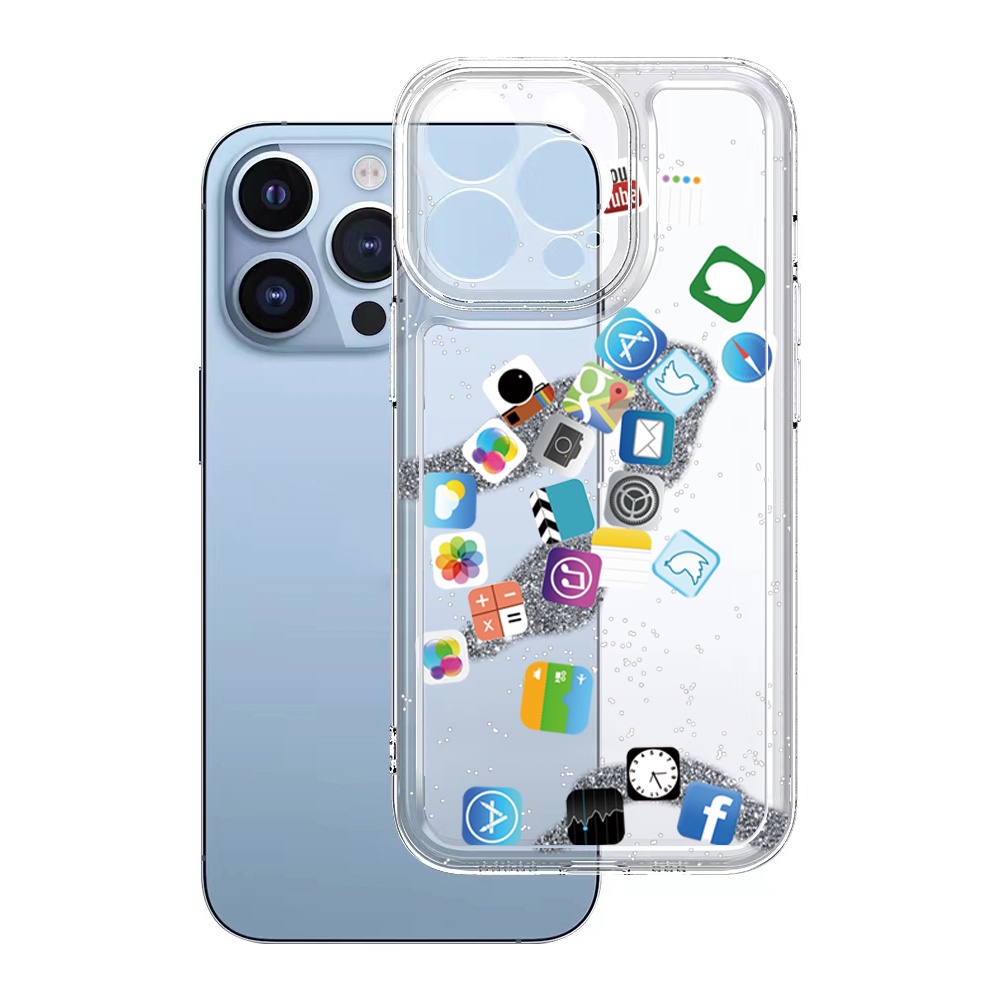 Ốp Điện Thoại TPU Gel Trong Suốt In Logo Ứng Dụng Vui Nhộn Cho Samsung Galaxy S22 Plus Note 20 Ultra 10 S21 FE S20