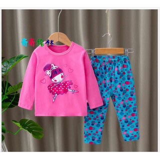 (9-36kg)(hàng qiqi)  Bộ cotton xuất Hàn loại 1 mẫu mới nhất 2021-cho bé gái- Bộ trẻ em dài tay Quảng Châu
