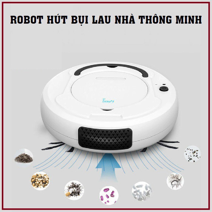 Robot Thông Minh Bowai Công Nghệ AI 3in1: Quét nhà + Hút bụi + Lau nhà - GiaDung2020 .