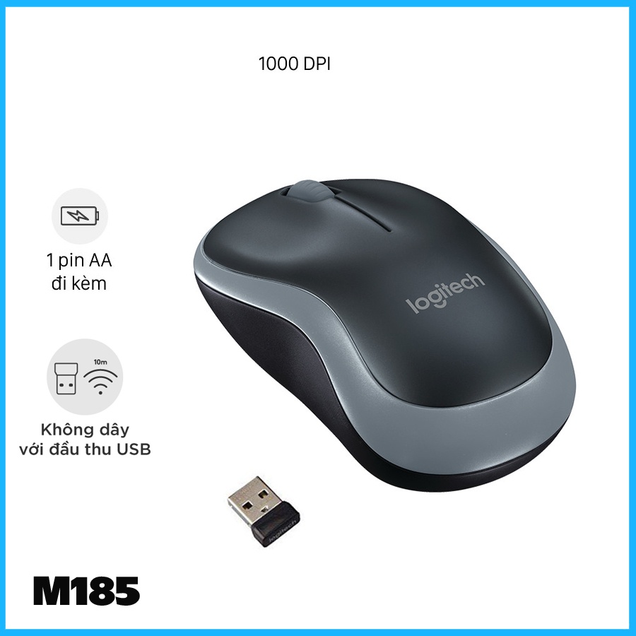 Chuột không dây M185 | M220 , Chống ồn, chuột thiết kế nhỏ gọn -Dùng máy tính văn phòng, chơi Game, chất lượng tuyệt đối