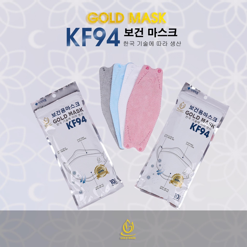 [ COMBO 50C ] Khẩu Trang 4D Kháng Khuẩn GOLD MASK KF94 Set 5c Hàng Công Ty Chính Hãng Xuất Hàn