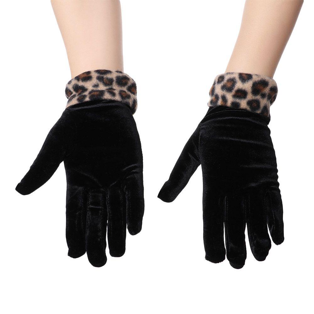 LAY Găng Tay Nhung Hở Ngón Màu Sắc Nhã Nhặn