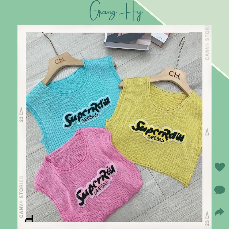 Áo ba lỗ croptop nữ form rộng bigsize SUPERRDIU