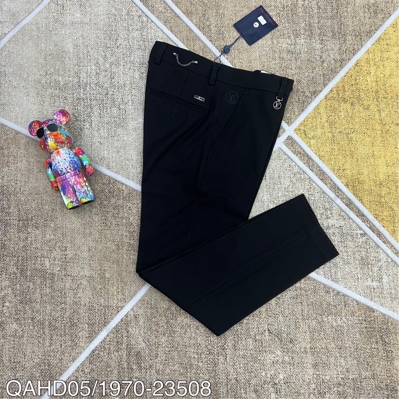 Quần âu nam ống côn hàn quốc cao cấp, Quần tây âu thêu logo phong cách trẻ