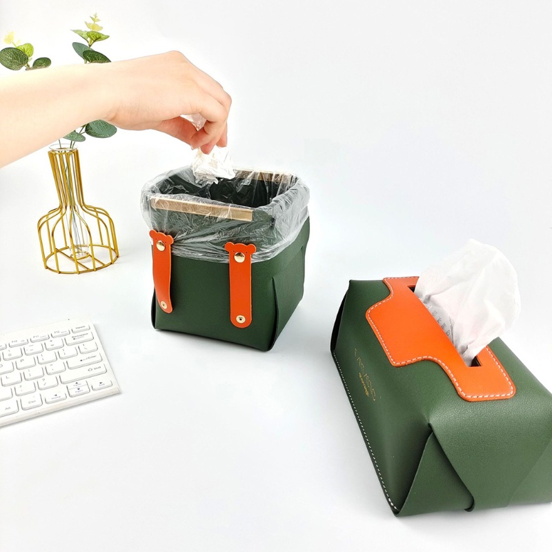 Hộp Da Đựng Đồ Dùng Đa Năng Có Thể Gấp Gọn Tiện Dụng Cho Phòng Tắm / Phòng Ngủ