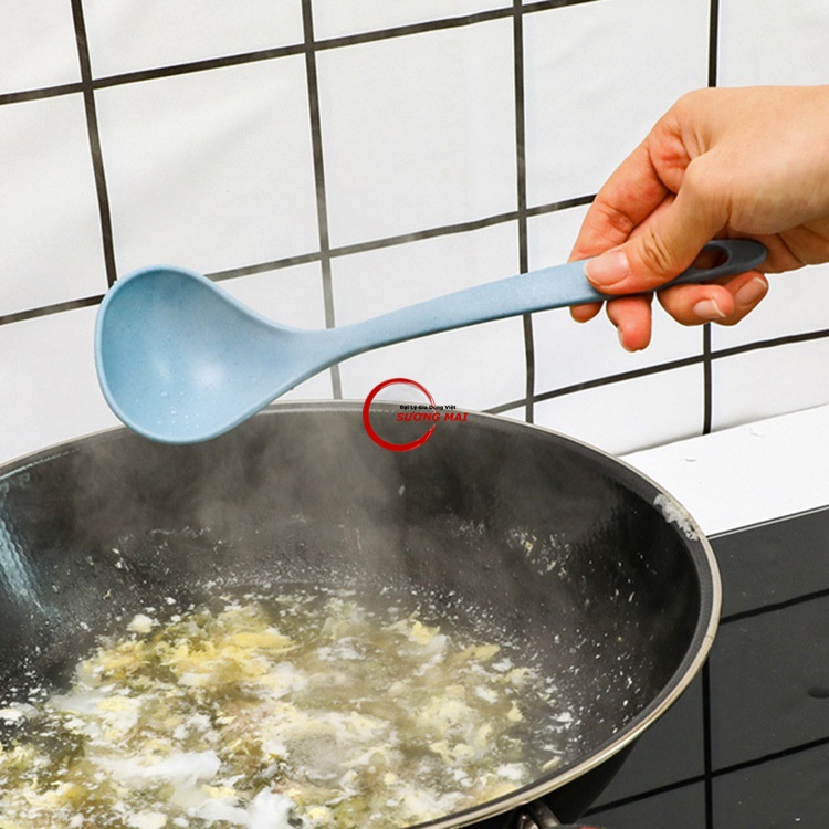 [Giá Sỉ] Muôi Vá Múc Canh 2in1 Có Phần Lọc Cái Nhựa Lúa Mạch Thực Phẩm