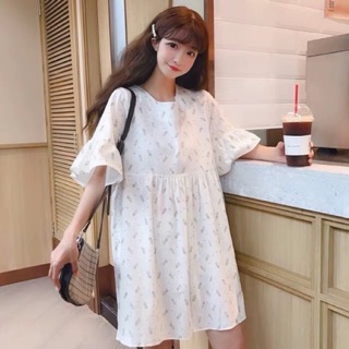 Váy thô baby doll buộc nơ hàng Quảng Châu