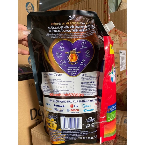 Nước xả vải Comfort SOPHIA hương nước hoa 1,8L ( tặng kèm như hình )