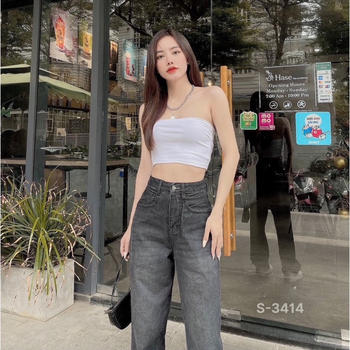 Quần jeans nữ ống rộng GUGUNO