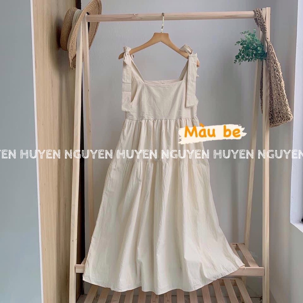 Đầm nữ 2 dây babydoll thắt nơ lên dáng cực xinh( HÀNG CÓ SẴN)