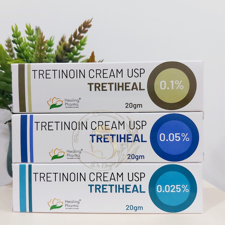 Tretiheal - Tretiheal USP Cream 0.025/0.05/0.1% Kem hỗ trợ giảm và ngăn ngừa mụn, trẻ hóa da, thu nhỏ lỗ chân lông 20g