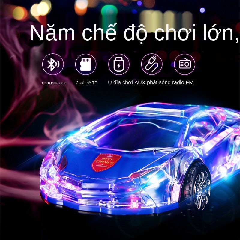 ☍Mô hình ô tô pha lê đầy màu sắc Loa Bluetooth Loa siêu trầm đầy màu sắc Thẻ đầy màu sắc Quà tặng âm thanh Quà tặng sinh