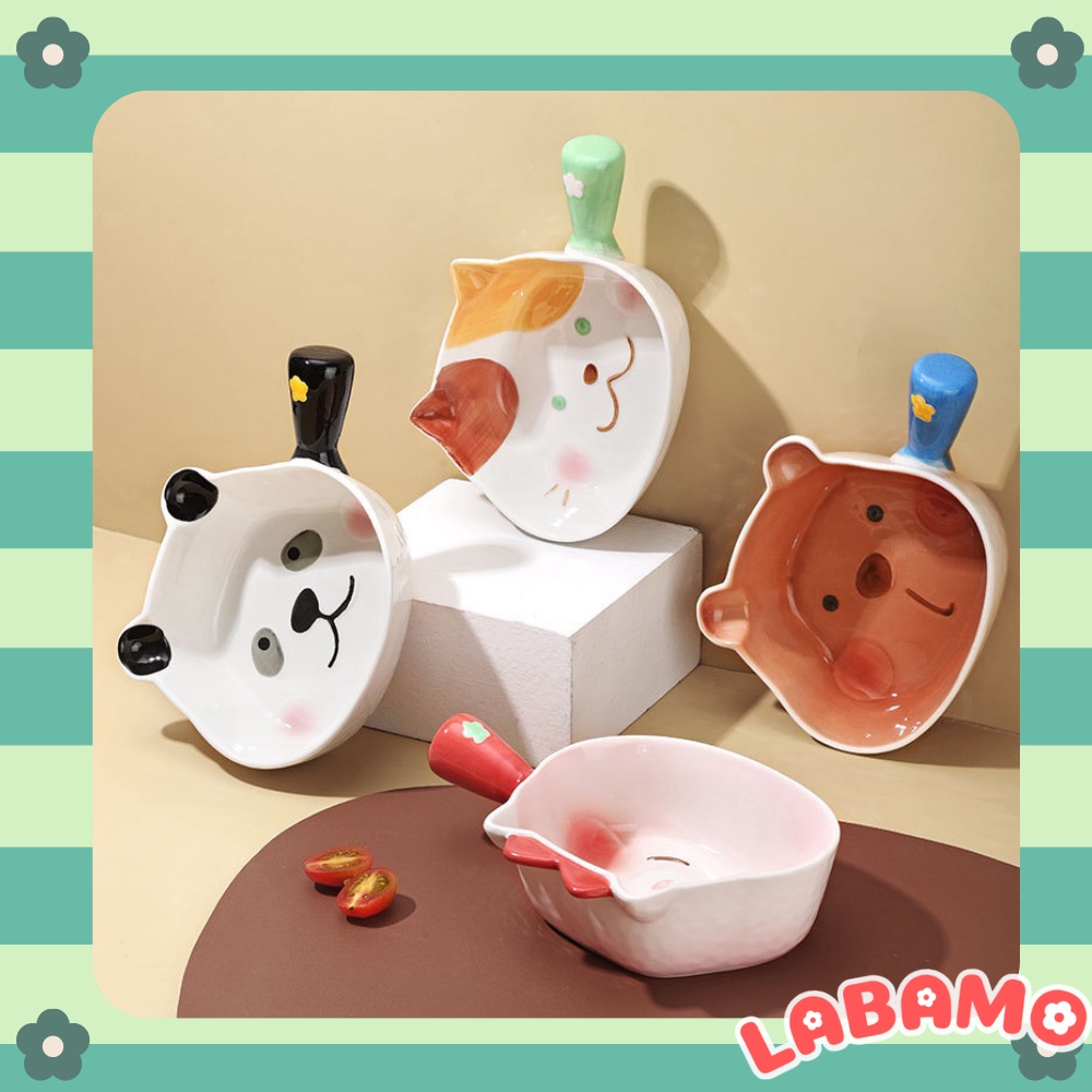 Bát sứ decor một tay cầm cao cấp cute dễ thương hình thú LABAMO BS11