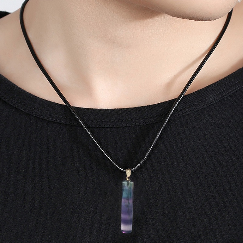 Vòng cổ Mặt Đá Fluorite Tự Nhiên Nhiều Màu Sắc Thời Trang