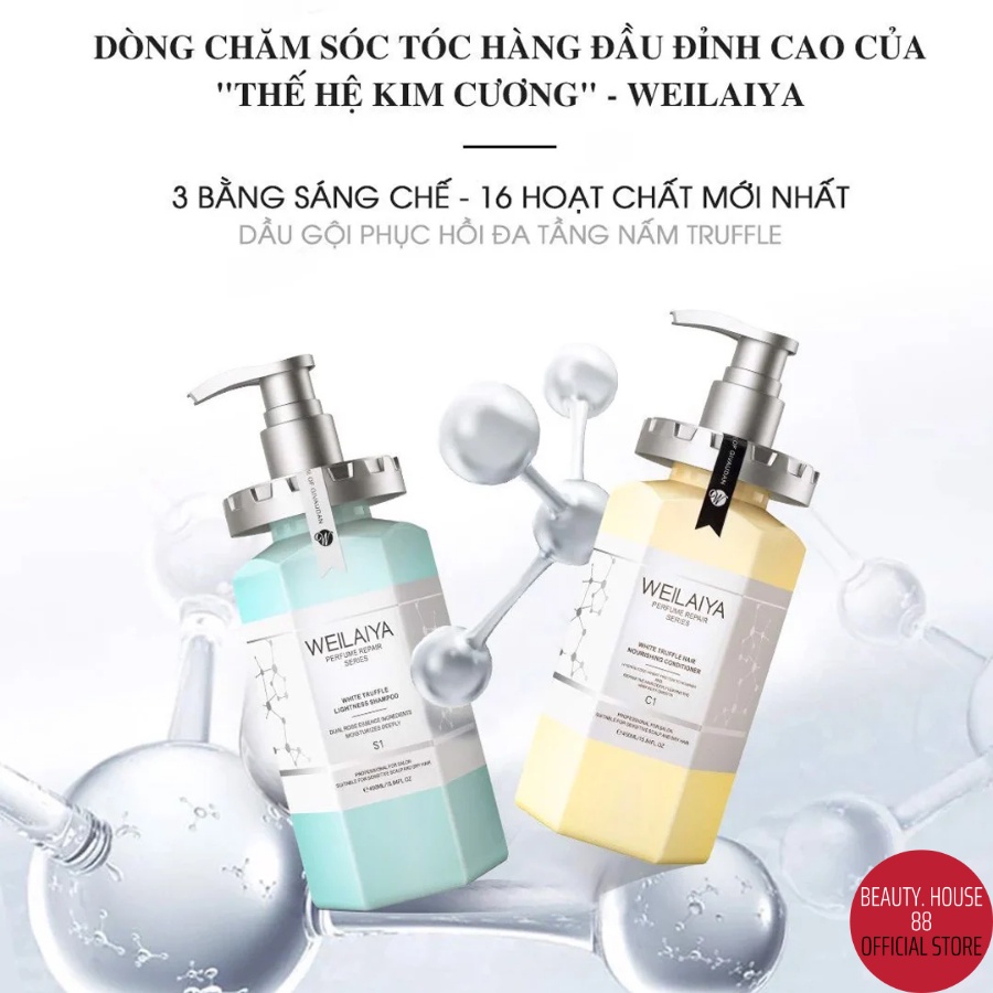 Cặp Dầu Gội Xả Weilaiya Chiết Xuất Nấm Truffle 450ml