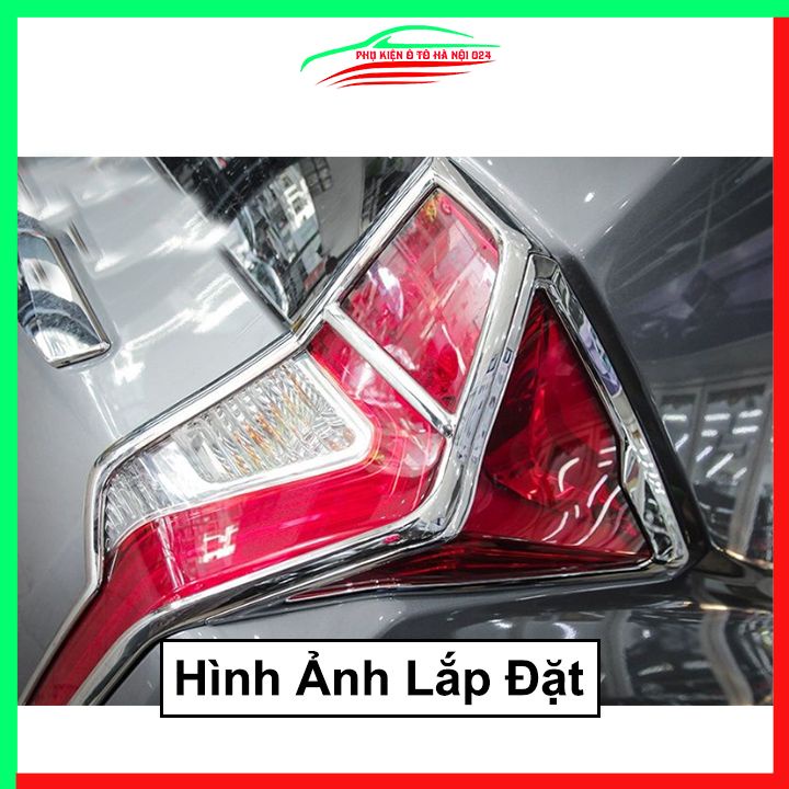 Ốp viền đèn pha hậu mạ crom Pajero Sport 2019-2020 chống trầy trang trí bảo vệ xe