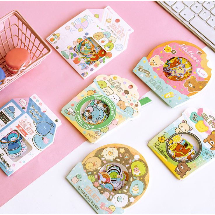 40 Miếng Dán Sticker Kawaii Nhật Bản