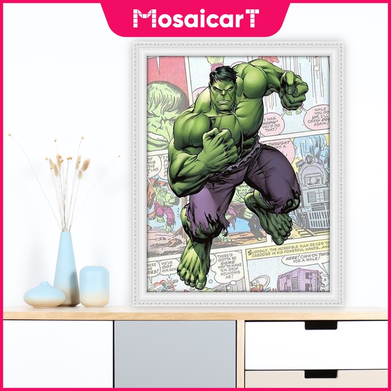 Bộ Tranh Đính Đá 5D Tự Làm Hình Siêu Anh Hùng Marvel 30x40cm / 40x50cm