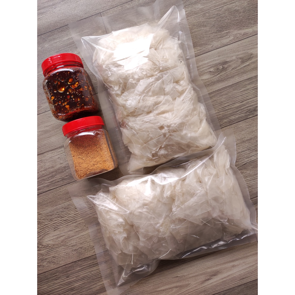 [1kg PSMN sa tế] | Combo 1kg bánh tráng phơi sương + 1 hủ muối nhuyễn + 1 hủ sa tế | Chợ Cô Thu