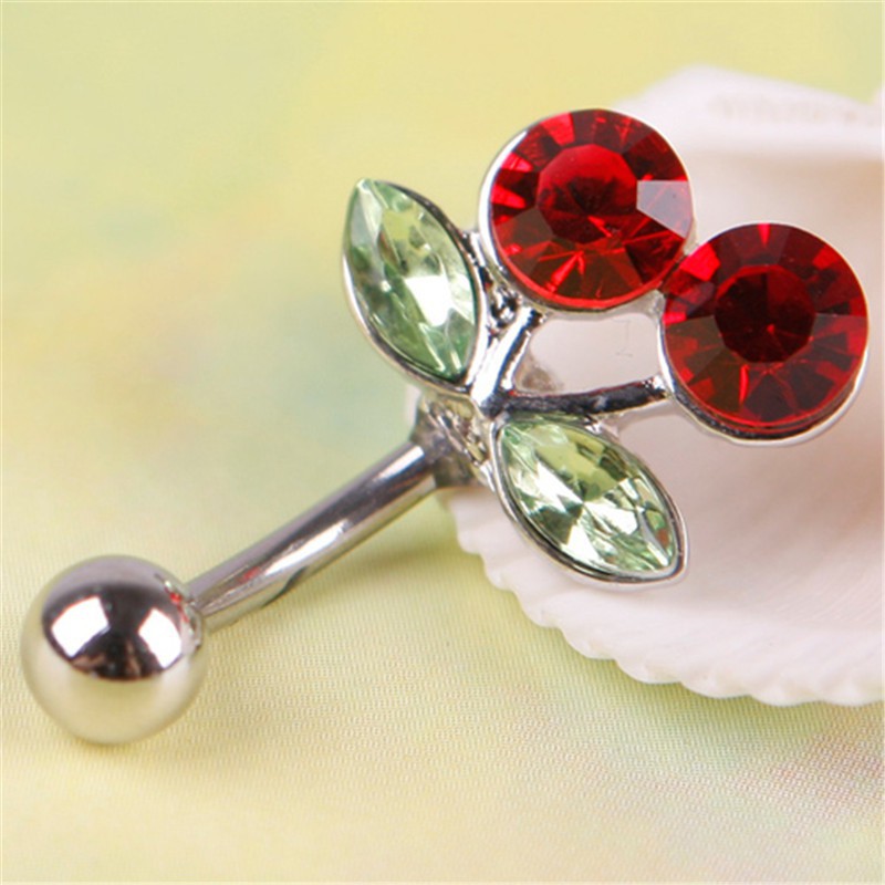 Khuyên xỏ rốn hình trái cherry đẹp mắt
