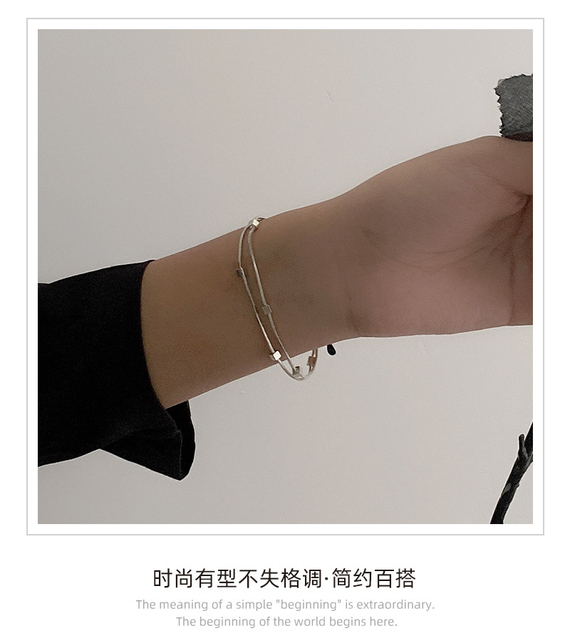 Vòng Đeo Tay Hai Lớp 22663 Thời Trang Cá Tính Cho Nữ