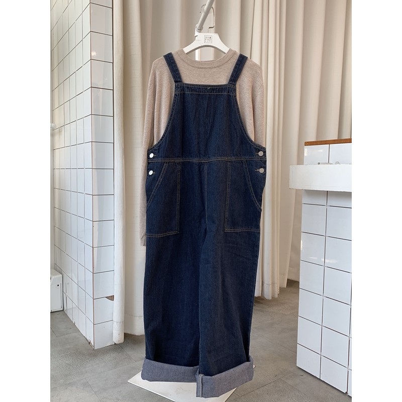 [Mã FADIRECT20 giảm 20K đơn 150K] Yếm quần dài xanh đậm chạy chỉ - YQD115 | BigBuy360 - bigbuy360.vn