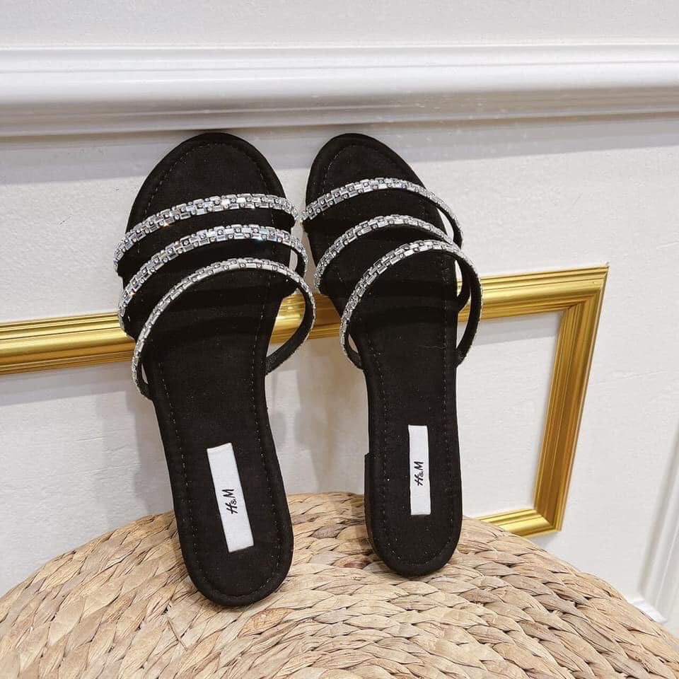 Dép lê nữ dây 3 đá bệt siêu xinh