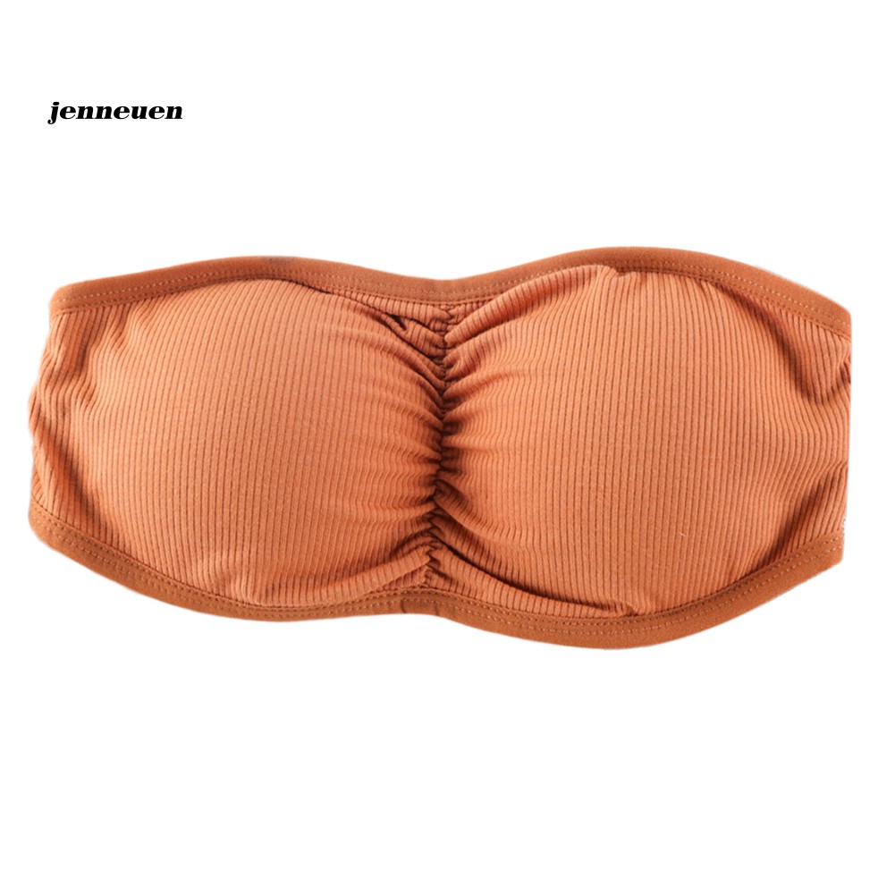 Áo Bra Thể Thao Không Dây Màu Trơn Có Đệm Mút Gợi Cảm Cho Nữ