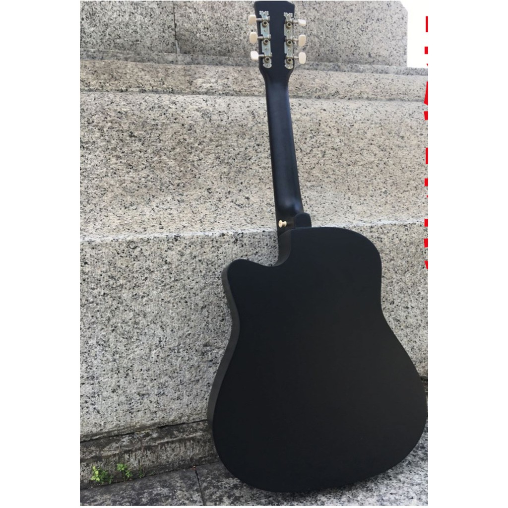 Đàn Guitar acoustic thùng dáng khuyết GU05 màu đen nhám Woim