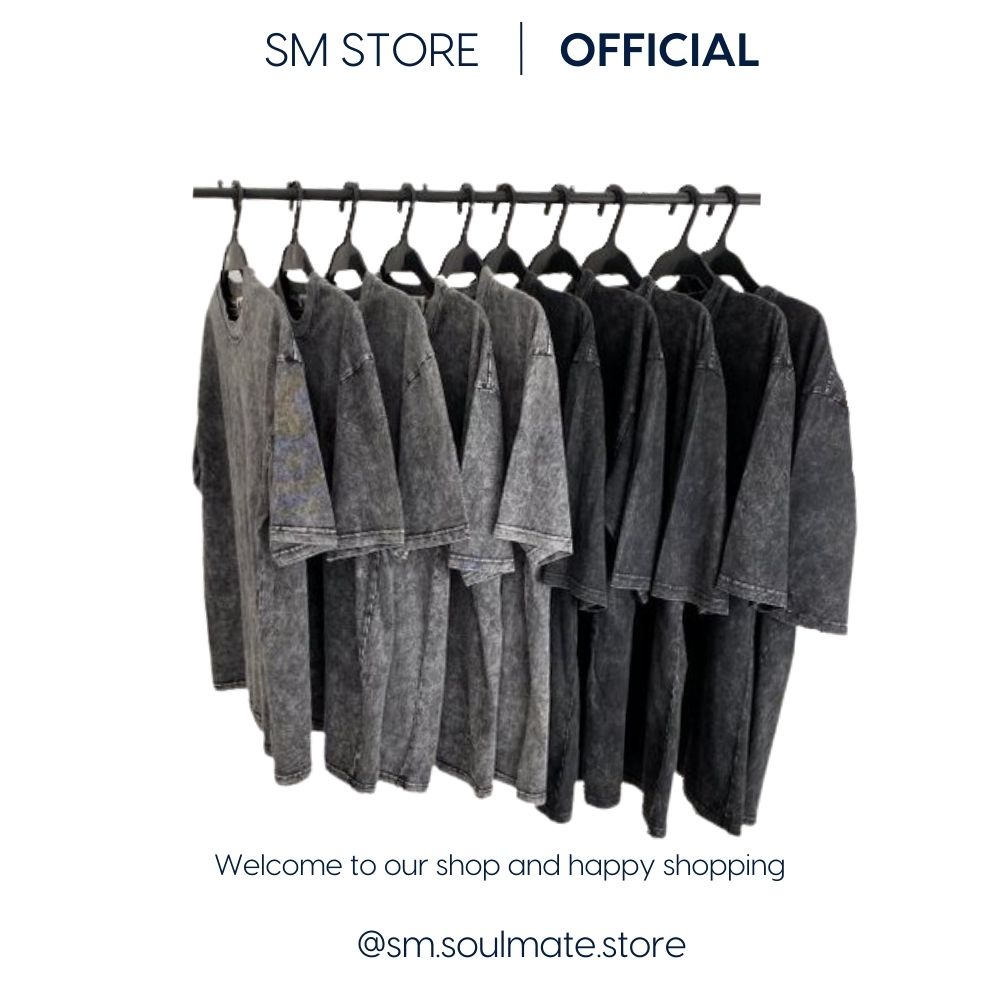 Áo thun trơn cổ tròn unisex nam nữ form oversize chất liệu cotton Soulmate Store – SMAT.02