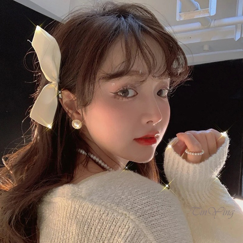 GETNOIVAS  1 Cặp Kẹp Tóc Vải Hình Nơ Dễ Thương Phong Cách Nhật Hàn Cho Nữ