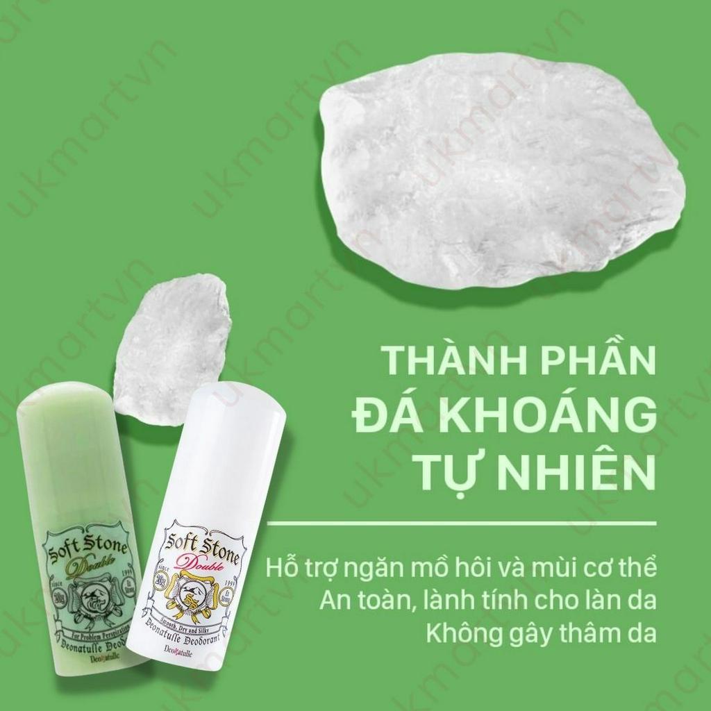 Lăn Khử Mùi Deonatulle Đá Khoáng Làm Sáng Da 20g Soft Stone W Double Deodorant #Color Control
